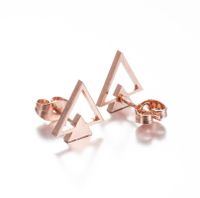 Simple Style Triangle Stainless Steel Plating Hollow Out Ear Studs 1 Pair main image 4