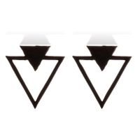 Simple Style Triangle Stainless Steel Plating Hollow Out Ear Studs 1 Pair sku image 2