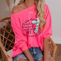 Casual Cactus Letter Polyester Round Neck Short Sleeve Batwing Sleeve Printing Blouse sku image 7