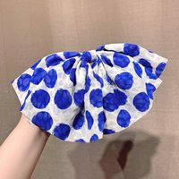 Retro Polka Dots Gauze Handmade Hair Clip 1 Piece sku image 1