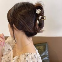 Fashion Flower Metal Inlay Rhinestones Opal Hair Claws 1 Piece main image 2