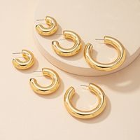 1 Pair Fashion Round Alloy Plating Alloy Women's Ear Studs main image 1