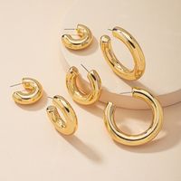 1 Pair Fashion Round Alloy Plating Alloy Women's Ear Studs main image 6