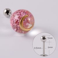 1 Piece Simple Style Moon Bow Knot 304 Stainless Steel Resin Copper Ear Studs sku image 5