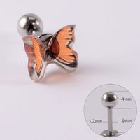 1 Piece Simple Style Moon Bow Knot 304 Stainless Steel Resin Copper Ear Studs sku image 1