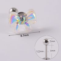 1 Piece Simple Style Moon Bow Knot 304 Stainless Steel Resin Copper Ear Studs sku image 4