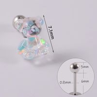 1 Piece Simple Style Moon Bow Knot 304 Stainless Steel Resin Copper Ear Studs sku image 3