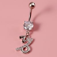 Fashion Constellation Stainless Steel Copper Inlay Zircon Belly Ring 1 Piece main image 4