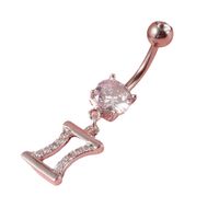 Fashion Constellation Stainless Steel Copper Inlay Zircon Belly Ring 1 Piece main image 3