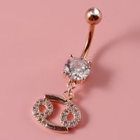 Fashion Constellation Stainless Steel Copper Inlay Zircon Belly Ring 1 Piece main image 2