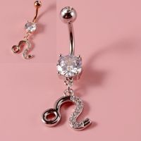 Fashion Constellation Stainless Steel Copper Inlay Zircon Belly Ring 1 Piece sku image 2