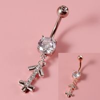 Fashion Constellation Stainless Steel Copper Inlay Zircon Belly Ring 1 Piece sku image 18
