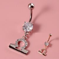 Fashion Constellation Stainless Steel Copper Inlay Zircon Belly Ring 1 Piece sku image 12