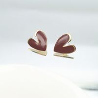 1 Pair Fashion Heart Shape Alloy Women's Ear Studs main image 2