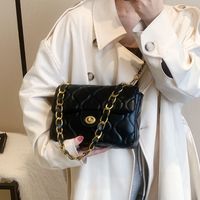 Women's Small Pu Leather Solid Color Fashion Square Lock Clasp Crossbody Bag sku image 6