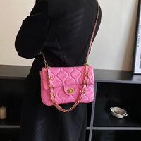 Women's Small Pu Leather Solid Color Fashion Square Lock Clasp Crossbody Bag sku image 8