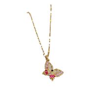 Style Ethnique Papillon Acier Au Titane Le Cuivre Incruster Zircon Pendentif main image 6