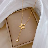 Dame Star Acier Au Titane Placage Zircon Pendentif 1 Pièce main image 5