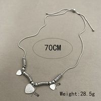 Fashion Heart Shape Titanium Steel Tassel Plating Chain Necklace 1 Piece main image 5