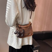 Women's Small All Seasons Pu Leather Solid Color Fashion Pillow Shape Zipper Handbag sku image 2