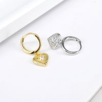 Fashion Heart Shape Copper Inlay Rhinestones Drop Earrings 1 Pair main image 6
