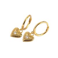 Fashion Heart Shape Copper Inlay Rhinestones Drop Earrings 1 Pair main image 5