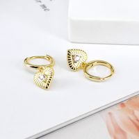 Fashion Heart Shape Copper Inlay Rhinestones Drop Earrings 1 Pair sku image 1