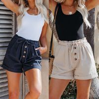 Women's Fashion Solid Color Cotton Washed Shorts main image 1