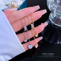 Fashion Heart Shape Titanium Steel Copper Plating Inlay Artificial Diamond Pendant Necklace main image 6