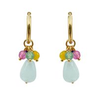 Basic Fashion Simple Style Water Droplets Stainless Steel Plating Metal Natural Stone Drop Earrings 1 Pair main image 5