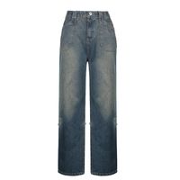 Women's Daily Retro Gradient Color Full Length Zipper Jeans sku image 4