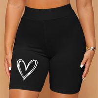 Women's Daily Casual Heart Shape Shorts Printing Shorts main image 1