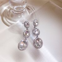 1 Pair Fashion Round Alloy Inlay Rhinestones Women's Drop Earrings sku image 2