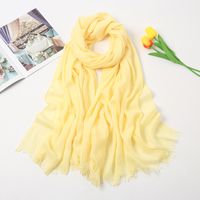 Women's Fashion Solid Color Cotton Tassel Cotton Linen Scarves sku image 9