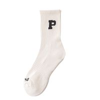 Unisexe Mode Lettre Coton Crew Socks Une Paire main image 4