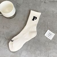 Unisex Fashion Letter Cotton Crew Socks A Pair sku image 3