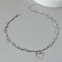 Fashion Heart Shape Alloy Plating Unisex Pendant Necklace sku image 1