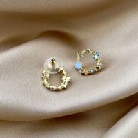 1 Pair Simple Style Round Alloy Inlay Artificial Diamond Women's Earrings main image 3
