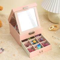 1 Piece Casual Solid Color Pu Leather Jewelry Boxes main image 5