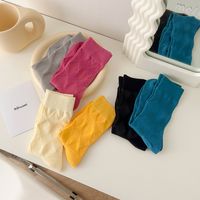 Women's Sports Solid Color Cotton Crew Socks A Pair sku image 7