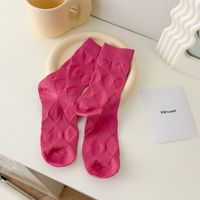Women's Sports Solid Color Cotton Crew Socks A Pair sku image 6