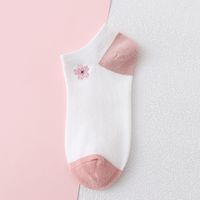 Women's Fashion Flower Nylon Cotton Embroidery Ankle Socks A Pair sku image 4