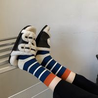 Frau Mode Plaid Nylon Baumwolle Crew Socken Ein Paar sku image 5