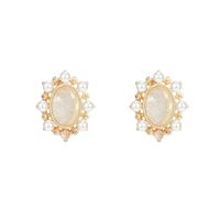 1 Pair Simple Style Flower Alloy Inlay Artificial Diamond Women's Ear Studs main image 2