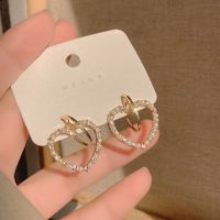 1 Pair Simple Style Flower Alloy Inlay Artificial Diamond Women's Ear Studs sku image 5