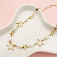 Fashion Star Stainless Steel Plating Chain Necklace 1 Piece main image 6