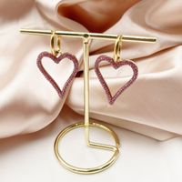 Fashion Heart Shape Stainless Steel Plating Zircon Drop Earrings 1 Pair sku image 3