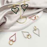 Fashion Heart Shape Stainless Steel Plating Zircon Drop Earrings 1 Pair main image 1