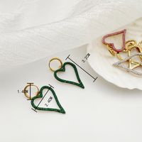 Fashion Heart Shape Stainless Steel Plating Zircon Drop Earrings 1 Pair main image 3