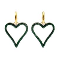 Fashion Heart Shape Stainless Steel Plating Zircon Drop Earrings 1 Pair main image 5